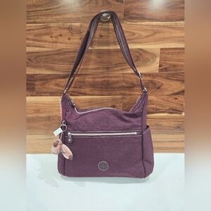 KIPLING BAG CROSSBODY MEDIUM PLUM COLOR ALENYA NEW